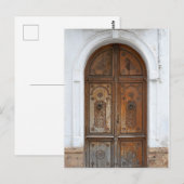 Carte postale de poteau de porte en bois rustique (Devant / Derrière)