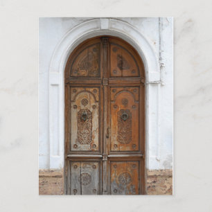 Carte postale de poteau de porte en bois rustique