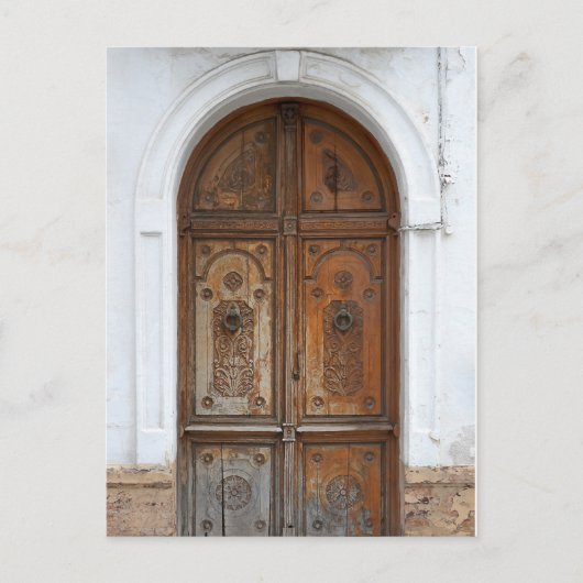Carte postale de poteau de porte en bois rustique (Devant)