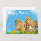 Carte postale de poules de Pâques (Devant / Derrière)