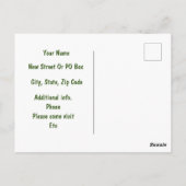 Carte postale de poulet de déménagement (Dos)