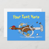 Carte postale de poulet drôle (Devant / Derrière)