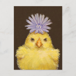 carte postale de poulet grincheux