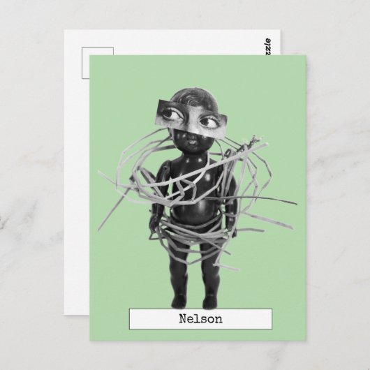 Carte postale de poupée d'art cool (Devant / Derrière)