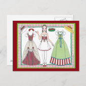 Carte postale de poupée de papier de charme de pay (Devant / Derrière)