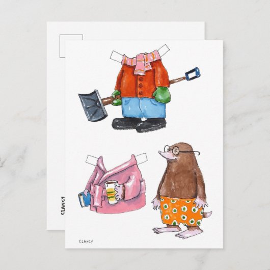 Carte postale de poupée de papier modèle (Devant / Derrière)