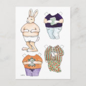 Carte postale de poupée en papier lapin (Devant)