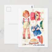 Carte postale de poupée en papier vintage -- Jack (Devant / Derrière)