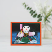 Carte postale de poupée en tissu mexicain (Debout devant)
