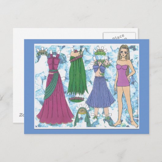 Carte postale de poupée papier Ceridwen Elf (Devant / Derrière)