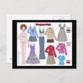 Carte postale de poupée papier Jensa Ado (Devant / Derrière)