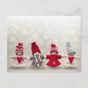 carte postale de poupées de noël