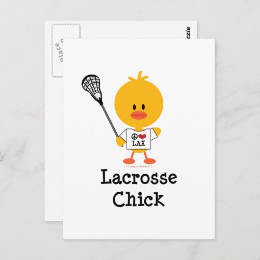 Carte postale de poussin de lacrosse (Devant / Derrière)