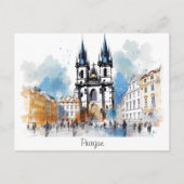 Carte postale de Prague peinte (Devant)