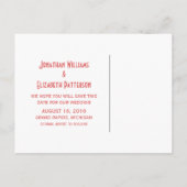 Carte postale de préavis de mariage en rouge v2 Fa (Dos)