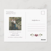Carte postale de préavis de mariage florale or Bou (Dos)