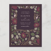 Carte postale de préavis de mariage florale or Bou (Devant)