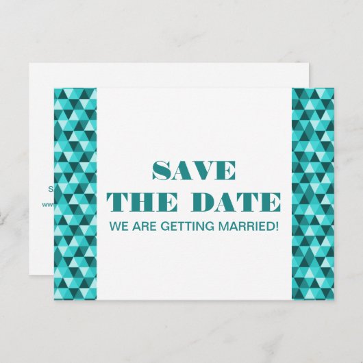 Carte postale de préavis de mariage Triangles Géom (Devant / Derrière)