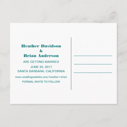 Carte postale de préavis de mariage Triangles Géom (Dos)