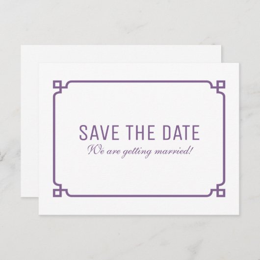 Carte postale de préavis Purple Deco Chic (Devant / Derrière)