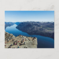 Carte postale de Preikestolen (roche de pupitre)
