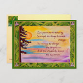 Carte postale de prière de sérénité/carte de bille (Devant / Derrière)