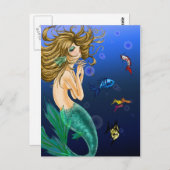 Carte postale de prière d'une sirène (Devant / Derrière)