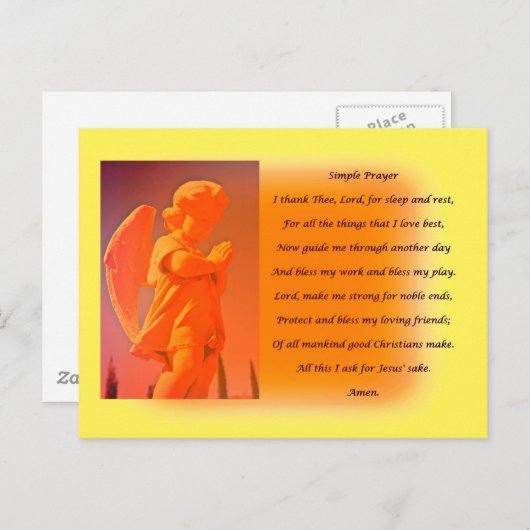 Carte postale de prière simple (Devant / Derrière)