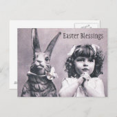 Carte postale de prière victorienne de fille de (Devant / Derrière)