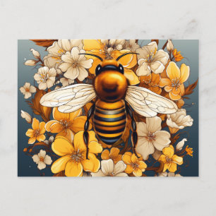CARTE POSTALE DE PRINTEMPS BEE