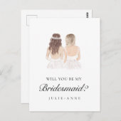 Carte postale de proposition de demoiselle d'honne (Devant / Derrière)