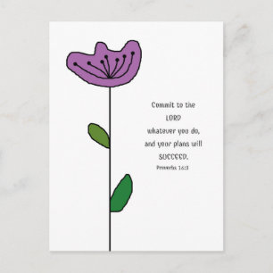 Carte postale de Proverbes 16:3 Écriture