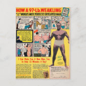Carte postale de publicité de bande dessinée muscu (Devant)