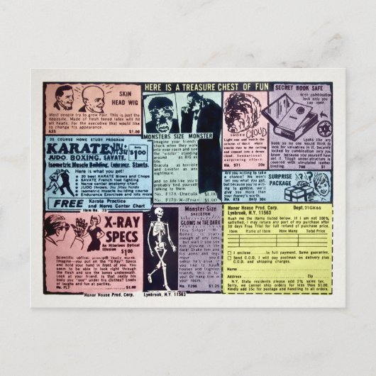 Carte postale de publicité de commande par courrie (Devant)