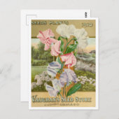 Carte postale de publicité de graines anciennes (Devant / Derrière)