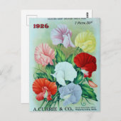 Carte postale de publicité de graines anciennes (Devant / Derrière)