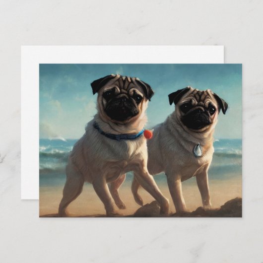 Carte postale de Pug (Devant / Derrière)