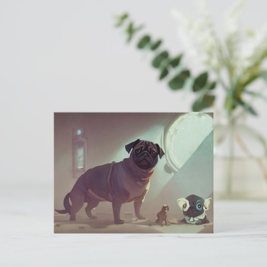 Carte postale de Pug (Debout devant)
