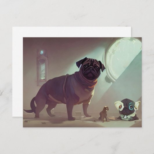Carte postale de Pug (Devant / Derrière)