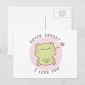Carte postale de pun de grenouille mignonne "N'oub (Devant / Derrière)
