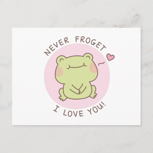 Carte postale de pun de grenouille mignonne "N'oub (Devant)