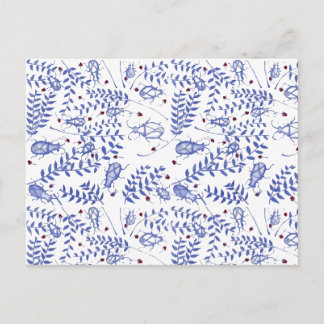 Carte postale de punaise et de fraise