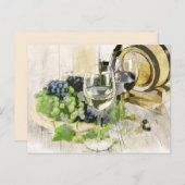 carte postale de raisins et de vin (Devant / Derrière)