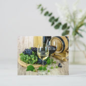 carte postale de raisins et de vin (Debout devant)