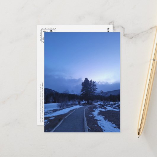 Carte postale de randonnée hivernale Bitter Blue M (Devant/Arrière en situation)