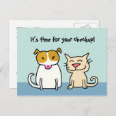 Carte postale de rappel de contrôle du vétérinaire (Devant / Derrière)