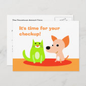 Carte postale de rappel de contrôle vétérinaire (Devant / Derrière)