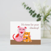 Carte postale de rappel de contrôle vétérinaire (Debout devant)