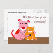 Carte postale de rappel de contrôle vétérinaire (Devant / Derrière)