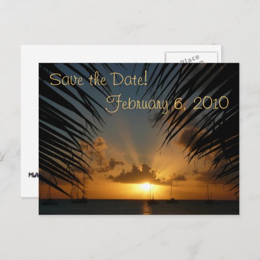 Carte postale de rappel de date de coucher de sole (Devant / Derrière)